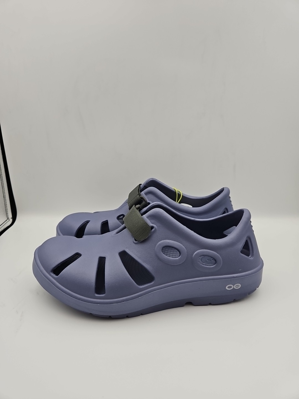 OOFOS Lavender Slip-On Clog with Adjustable Gray Strap